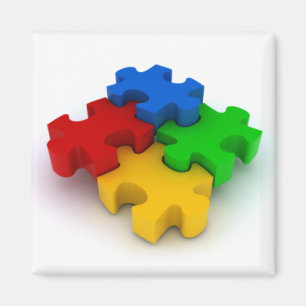 Autism 3D Puzzle Pieces refrigerator magnets
