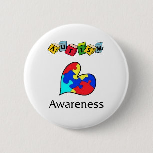 AUTISM 6 CM ROUND BADGE