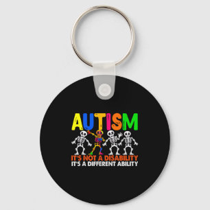 Autism a different ability funny dabbing skeleton key ring
