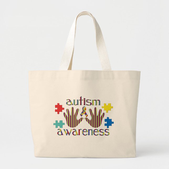 Autism Aawareness Large Tote Bag (Front)