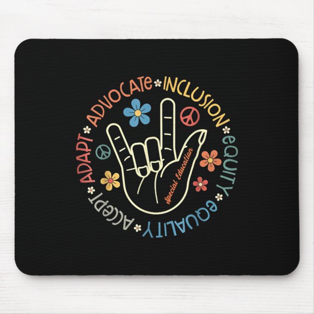 Autism Accept Adapt Advocate Inclusion Autism Awar Mouse Pad (Front)