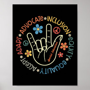 Autism Accept Adapt Advocate Inclusion Autism Awar Poster