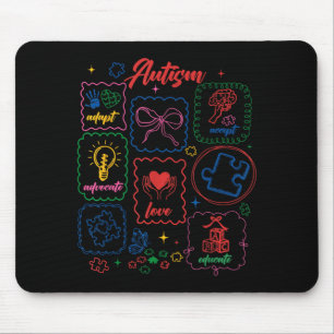Autism Accept Adapt Advocate Love Educate Autism Mouse Pad