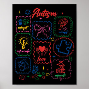 Autism Accept Adapt Advocate Love Educate Autism Poster