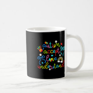 Autism Accept Love Understand Coquette Bow Retro Coffee Mug