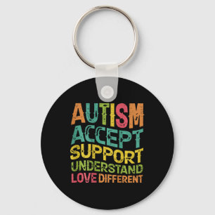 Autism Accept Support Understand Love Different (o Key Ring