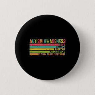 Autism Accept Support Understand Love Different Te 6 Cm Round Badge