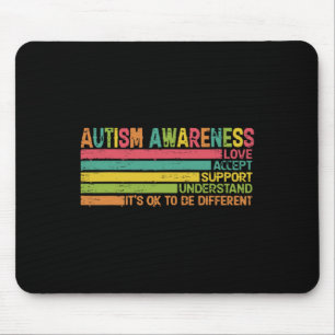 Autism Accept Support Understand Love Different Te Mouse Pad