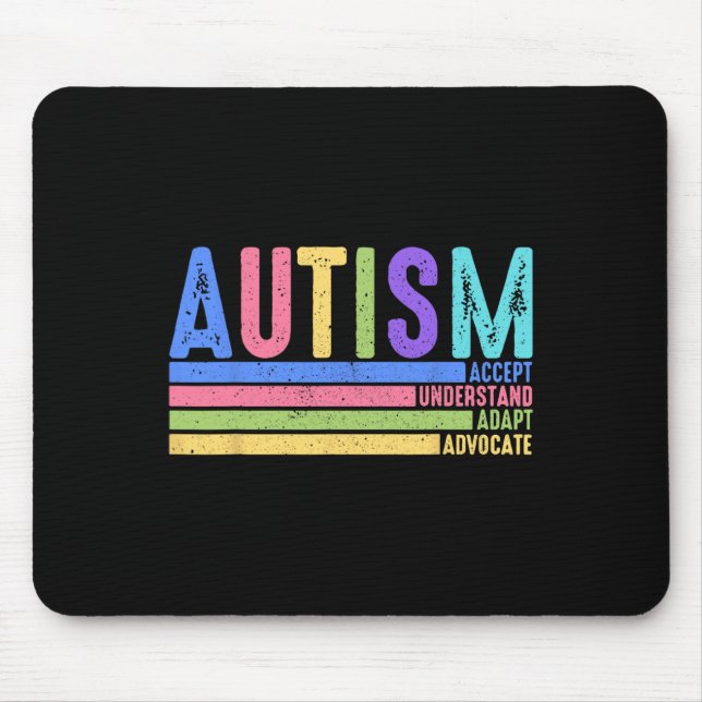 Autism Accept Understand Adapt Advocate Special Ed Mouse Pad (Front)