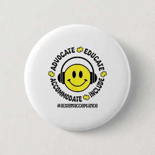 Autism Accept Understand Love Autism Awareness Tea 6 Cm Round Badge