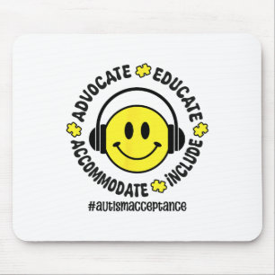 Autism Accept Understand Love Autism Awareness Tea Mouse Pad