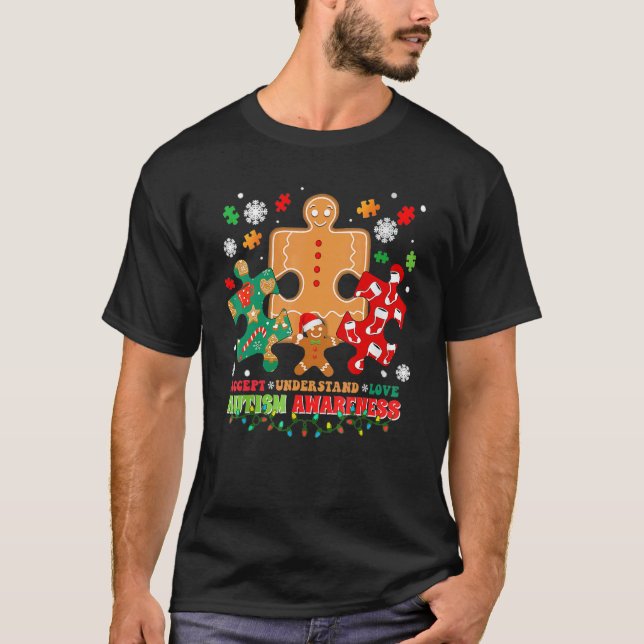 Autism Accept Understand Love Autism Puzzle Christ T-Shirt (Front)