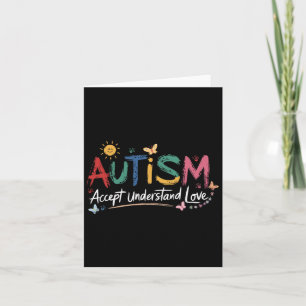 Autism Accept Understand Love Brushstroke Awarenes Card