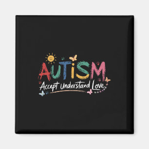 Autism Accept Understand Love Brushstroke Awarenes Magnet