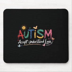 Autism Accept Understand Love Brushstroke Awarenes Mouse Pad