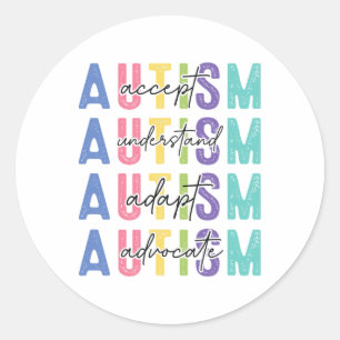 Autism Accept Understand Love  Classic Round Sticker