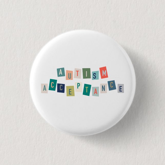 Autism Acceptance 3 Cm Round Badge (Front)