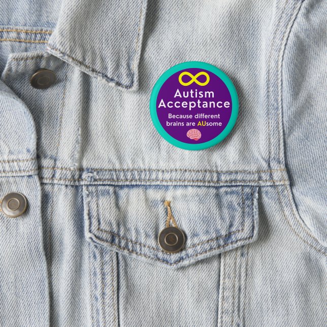 Autism Acceptance 6 Cm Round Badge (In Situ)
