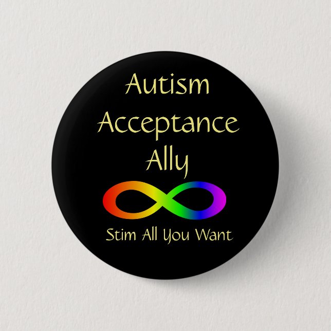 Autism Acceptance Ally Button (Front)