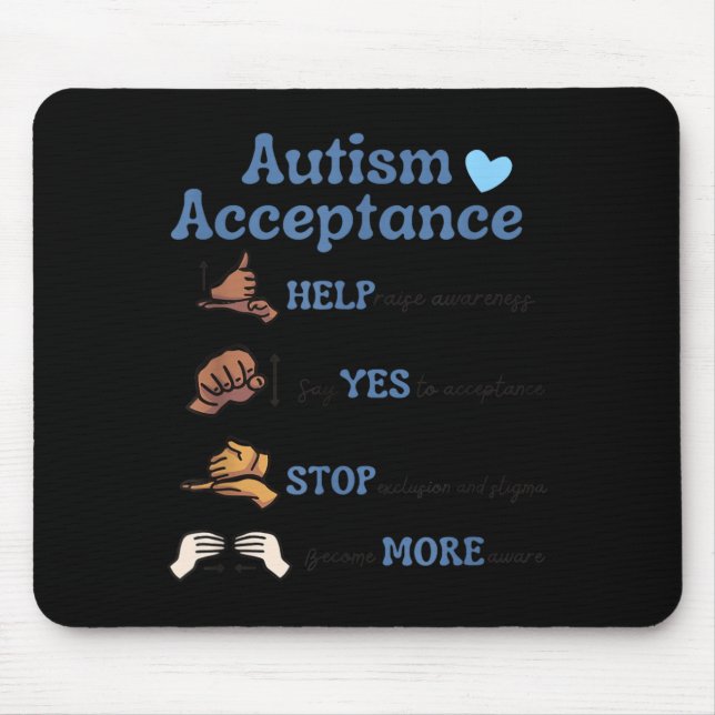 Autism Acceptance Autism Awarenes Mouse Pad (Front)