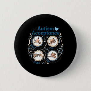 Autism Acceptance Awareness Neurodiversity Support 6 Cm Round Badge