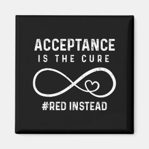 Autism Acceptance Awareness Red Instead Support Magnet
