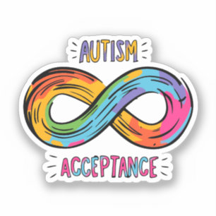 Autism Acceptance Colorful Rainbow Infinity Symbol