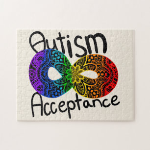 Autism Acceptance Colourful Rainbow Infinity Symbo Jigsaw Puzzle