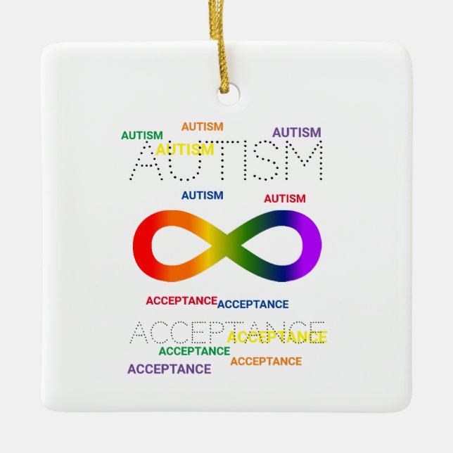 Autism Acceptance infinity dots Ornament (Front)