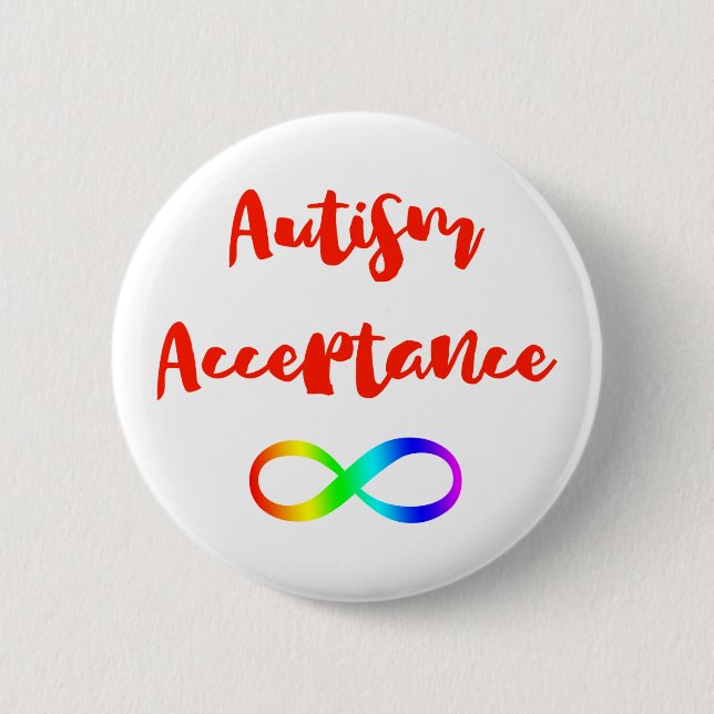 Autism Acceptance Infinity Symbol 6 Cm Round Badge (Front)