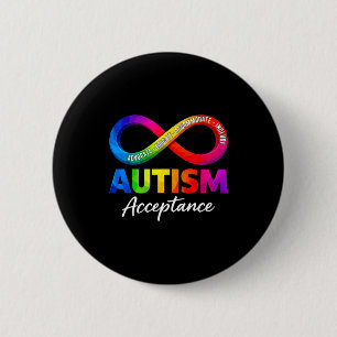Autism acceptance infinity symbol autism awareness 6 cm round badge