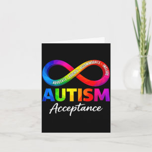 Autism acceptance infinity symbol autism awareness card