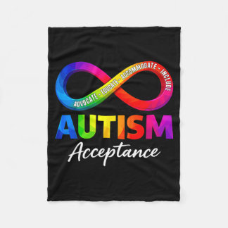 Autism acceptance infinity symbol autism awareness fleece blanket