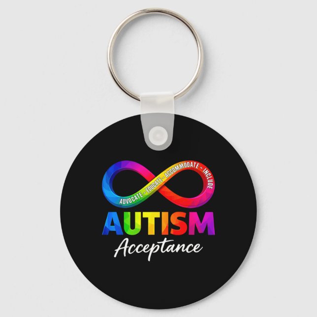 Autism Acceptance Infinity Symbol Autism Awareness Key Ring (Front)