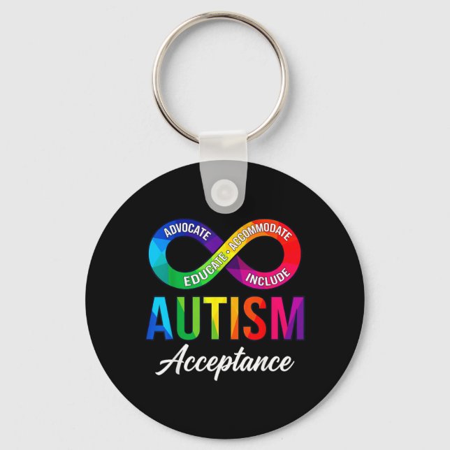 Autism Acceptance Infinity Symbol Autism Awareness Key Ring (Front)