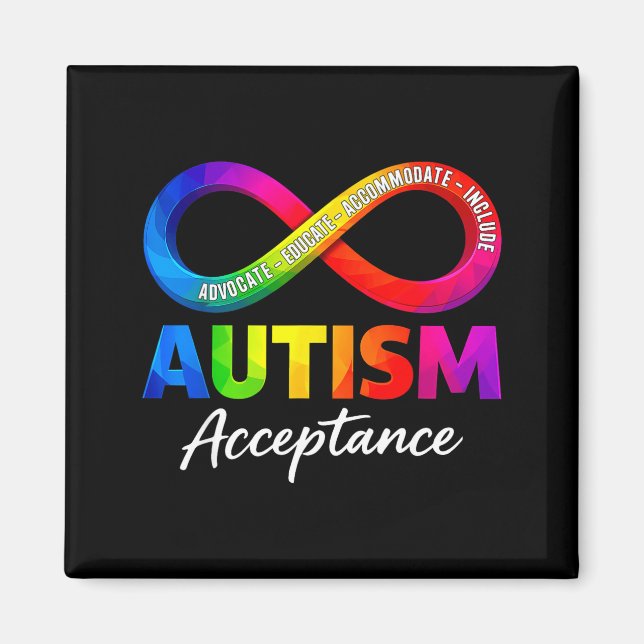 Autism Acceptance Infinity Symbol Autism Awareness Magnet (Front)