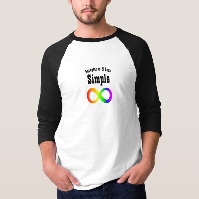 Autism Acceptance Love Simple - Neurodoversity ASD T-Shirt (Front)