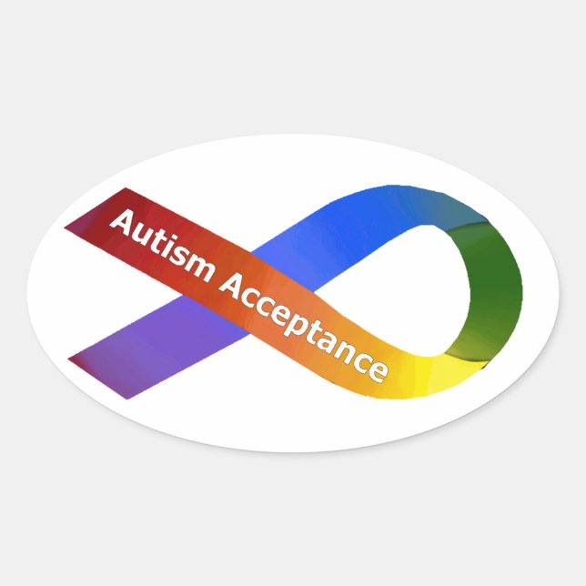 Autism Acceptance Oval Sticker (Front)