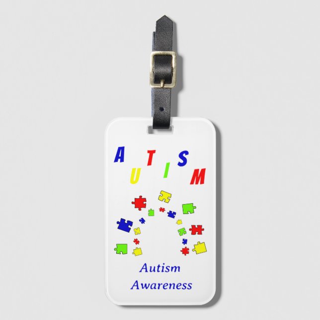 Autism Acceptance Puzzle Autism awareness day      Luggage Tag (Front Vertical)