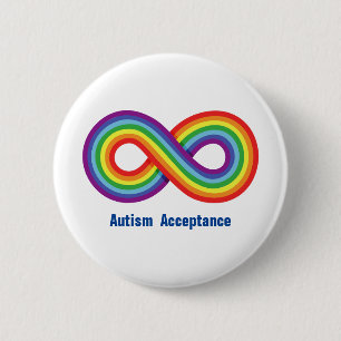 Autism Acceptance Rainbow Infinity 6 Cm Round Badge