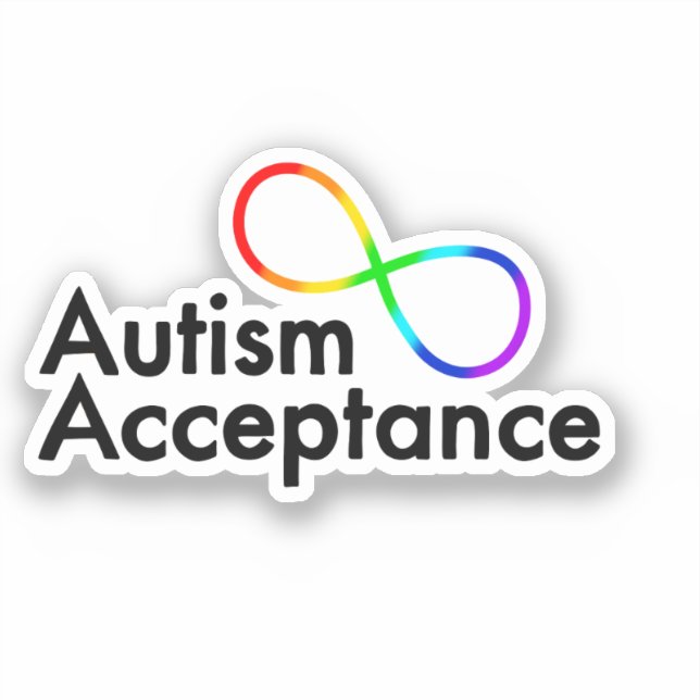 “Autism Acceptance” Rainbow Infinity Symbol (Front)