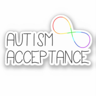 “Autism Acceptance” Rainbow Infinity Symbol