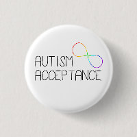 “Autism Acceptance” Rainbow Infinity Symbol