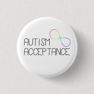 “Autism Acceptance” Rainbow Infinity Symbol 3 Cm Round Badge