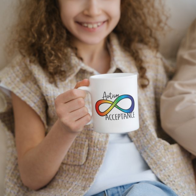 Autism Acceptance Rainbow Infinity Symbol Coffee Mug (Creator Uploaded)