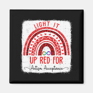 Autism Acceptance Red Instead Awareness Support Magnet