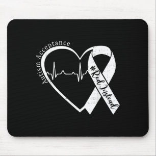 Autism Acceptance Red Instead Heart Awareness Men Mouse Pad