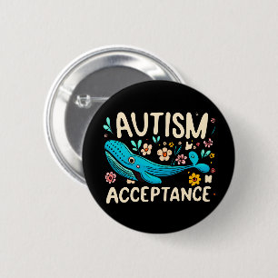 Autism Acceptance Whale 6 Cm Round Badge