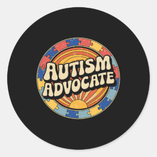 Autism Advocates Graphic Puzzle Design Support Awa Classic Round Sticker