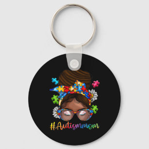Autism Afro Mum Curly Hair American African Autism Key Ring
